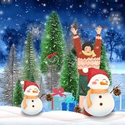 INFILM 49 Pieces Mini Christmas Tree, Artificial Sisal Snow Bottle Brush Trees Set With Wooden Base For Christmas Table Decorations, DIY Room Decor (Silver) 14 INFILM 49 Pieces Mini Christmas Tree, Artificial Sisal Snow Bottle Brush Trees Set With Wooden Base For Christmas Table Decorations, DIY Room Decor (Silver) -National Tree Company Sale Shop 61gYWTZBulL