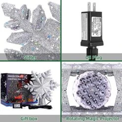 Christmas Tree Topper Lighted, Snowflake Tree Topper Projector With LED Rotating, 3D Hollow Glitter Sliver Lighted Tree Topper Star, Xmas Tree Topper Star For Christmas Tree Decorations (Silver) 15 Christmas Tree Topper Lighted, Snowflake Tree Topper Projector With LED Rotating, 3D Hollow Glitter Sliver Lighted Tree Topper Star, Xmas Tree Topper Star For Christmas Tree Decorations (Silver) -National Tree Company Sale Shop 61huU271eQL