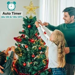 SISLYANIA Christmas Tree Topper Lighted - Christmas Star Tree Topper With 20 LED Battery Operated String Lights And 6H Timer, Metal Hollow Tree Topper For Holiday Party Christmas Decor, 9.8in, Gold -National Tree Company Sale Shop 61j6jUj1u2L