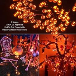 Halloween Outdoor String Lights Decorations - 25m/82ft 220 LEDs 8 Modes Function End-to-End Extendable Plug In Waterproof Fairy Lights For Christmas/Thanksgiving Day/Wedding/Patio/Home/Indoor - Orange 13 Halloween Outdoor String Lights Decorations - 25m/82ft 220 LEDs 8 Modes Function End-to-End Extendable Plug In Waterproof Fairy Lights For Christmas/Thanksgiving Day/Wedding/Patio/Home/Indoor - Orange -National Tree Company Sale Shop 61jQUROsSOL