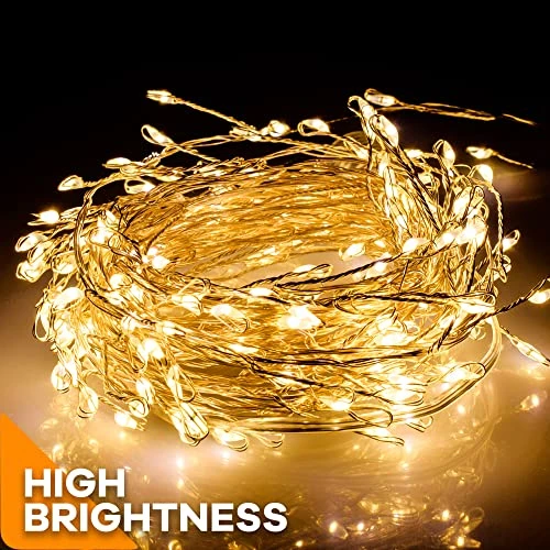 Twinkle Club 200LED 20FT Indoor String Lights Firecracker Lights, Waterproof, Plug In String Lights For Christmas Wedding Party Bedroom, Warm White 4 Twinkle Club 200LED 20FT Indoor String Lights Firecracker Lights, Waterproof, Plug In String Lights For Christmas Wedding Party Bedroom, Warm White - Image 2