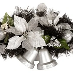 WeRChristmas Black & Silver Twin Bell Wall Christmas Decoration-Size 30cm -National Tree Company Sale Shop 61k2epcGdFL