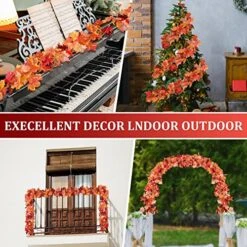 3 Pack Fall Decor For Home Fall Leaves Garland Thanksgiving Decorations Indoor Outdoor 5.8Ft/Piece Artificial Maple Leaf Garland For Autumn Harvest Halloween Party Thanksgiving Door Decor (Red) -National Tree Company Sale Shop 61kVrLCeiGL
