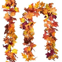 DearHouse 3 Pack Fall Garland Maple Leaf, 5.9Ft/Piece Hanging Vine Garland Artificial Autumn Foliage Garland Thanksgiving Decor For Home Wedding Fireplace Party Christmas
