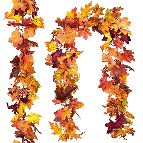 DearHouse 3 Pack Fall Garland Maple Leaf, 5.9Ft/Piece Hanging Vine Garland Artificial Autumn Foliage Garland Thanksgiving Decor For Home Wedding Fireplace Party Christmas 3 DearHouse 3 Pack Fall Garland Maple Leaf, 5.9Ft/Piece Hanging Vine Garland Artificial Autumn Foliage Garland Thanksgiving Decor For Home Wedding Fireplace Party Christmas