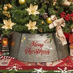 Putuo Decor Metal Christmas Tree Collar, 21 Inches Diameter Red Shiny Christmas Themed Tree Stand Cover, Xmas Holiday Decoration For Xmas Tree -National Tree Company Sale Shop 61l6lyXCPNL. AC