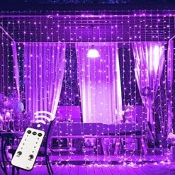 JMEXSUSS 300 LED Remote Control Curtain Lights, Plug In Fairy Curtain Lights Outdoor, Window Wall Hanging Curtain String Light For Bedroom Backdrop Wedding Party Garden Indoor Decoration (Warm White) -National Tree Company Sale Shop 61lfTAlKpSL. AC