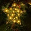 11.4" Christmas Star Tree Topper, Gold Beads Twined Star Hollow Tree Topper, Built In 15 Bulbs Gold Tree Toppers For Indoor Christmas Xmas Decorations Holiday Seasonal Decor -National Tree Company Sale Shop 61ngRMCS4pL