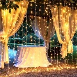 Window Curtain String Lights 20 Feet 600 Led Fairy Twinkle Lights With Remote, Timer, 8 Modes For Room Wedding Party Backdrop Outdoor Indoor Decoration, Warm White, Unconnectable, Curtain Not Included -National Tree Company Sale Shop 61op0BKGPKL. AC