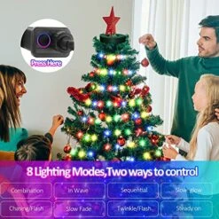 Christmas Decorations Tree Lights With Ring, 280 LEDs Christmas Lights For Indoor&Outdoor With 8 Modes & Memory Functions, Waterproof 2m X 8 LED String Lights With Remote Control & Timing -RGB -National Tree Company Sale Shop 61ozDV0XzNL