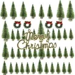 INFILM 49 Pieces Mini Christmas Tree, Artificial Sisal Snow Bottle Brush Trees Set With Wooden Base For Christmas Table Decorations, DIY Room Decor (Silver) 16 INFILM 49 Pieces Mini Christmas Tree, Artificial Sisal Snow Bottle Brush Trees Set With Wooden Base For Christmas Table Decorations, DIY Room Decor (Silver) -National Tree Company Sale Shop 61qMPuFYNGL. AC