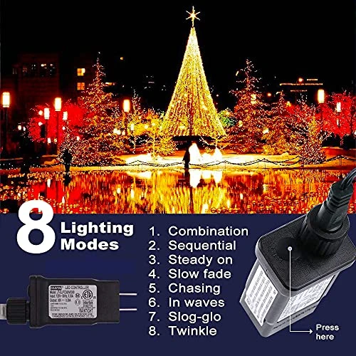 Halloween Outdoor String Lights Decorations - 25m/82ft 220 LEDs 8 Modes Function End-to-End Extendable Plug In Waterproof Fairy Lights For Christmas/Thanksgiving Day/Wedding/Patio/Home/Indoor - Orange 4 Halloween Outdoor String Lights Decorations - 25m/82ft 220 LEDs 8 Modes Function End-to-End Extendable Plug In Waterproof Fairy Lights For Christmas/Thanksgiving Day/Wedding/Patio/Home/Indoor - Orange - Image 2
