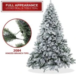 Casafield 9FT Realistic Snow-Flocked Pine Artificial Holiday Christmas Tree With Sturdy Metal Stand -National Tree Company Sale Shop 61rLJE0WYuL