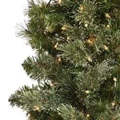 Home Heritage Stanley 7 Foot Pencil Pine Artificial Christmas Tree Prelit With 350 White Incandescent Lights, 335 PVC Foliage Tips, Metal Stand, Green -National Tree Company Sale Shop 61tJVZ7d6QL