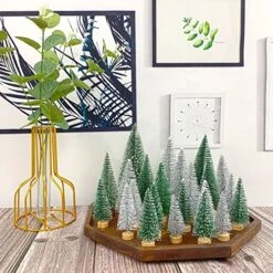 Mini Christmas Trees, Artificial Christmas Tree Bottle Brush Trees Sisal Snow Trees With Wooden Base For Christmas Decor Christmas Party Home Table Village Craft Decorations -National Tree Company Sale Shop 61tfrPbCy3L