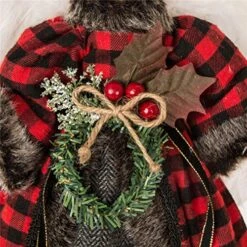 Glitzhome Handmade Plaid Angel Figurine Christmas Treetop Ornament Decoration 12" H - Red & Black -National Tree Company Sale Shop 61vYLWkhfXL