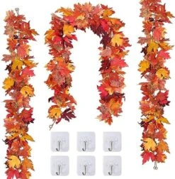 3 Pack Fall Decor For Home Fall Leaves Garland Thanksgiving Decorations Indoor Outdoor 5.8Ft/Piece Artificial Maple Leaf Garland For Autumn Harvest Halloween Party Thanksgiving Door Decor (Red) -National Tree Company Sale Shop 61vZTTHNrIL. AC