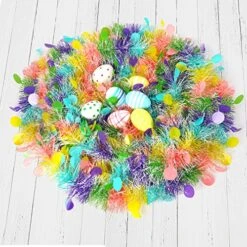 CCINEE 33FT Easter Tinsel Garland, Colorful Tinsel Twist With Confetti Spring Hanging Tinsel Ornament Decoration For Holiday Door Tree Mantel Window Outdoor Party Supplies -National Tree Company Sale Shop 61vc6ojBvFL