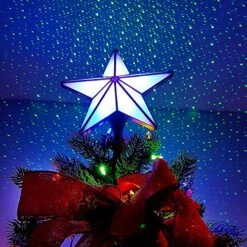 BlissLights Shining Star Christmas Tree Topper - Multicolored LED Lighted Show Decoration, Indoor Holiday Projector Lighting -National Tree Company Sale Shop 61yKtuj991L