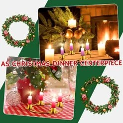 6 Pieces Christmas Advent Wreath Ring Advent Ring Candle Holder Gold Candle Wreaths Rings Xmas Metal Wrought Iron Candlestick Taper Metal Candle Holder For Christmas Advent Home Table Decorations -National Tree Company Sale Shop 61zJaITtxjL