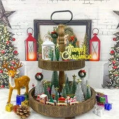 Mini Christmas Trees, Artificial Christmas Tree Bottle Brush Trees Sisal Snow Trees With Wooden Base For Christmas Decor Christmas Party Home Table Village Craft Decorations -National Tree Company Sale Shop 61za9JUShDL