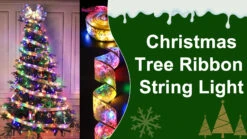 TURNMEON [ Extra Long ] 50 Ft 150 LED Ribbon Christmas Tree Lights Decoration, Adapter Powered Double Layer Copper Wire Fairy String Lights Christmas Tree Decorations Home Indoor New Year -National Tree Company Sale Shop 91i4l0wS2hL