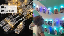 Solhice 20ft Photo Clips String Lights Color Changing 50 LEDs, RGB Hanging Pictures Wall Lights For Teen Girls Room Decor, Indoor Bedroom Lights With USB Powered And Remote, Gifts For Teenage Girls -National Tree Company Sale Shop 91tjUcyCY5L
